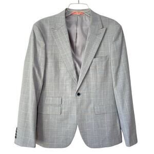 MOSS‎ LONDON Men's Suite Blazer Jacket Gray Pink Slim Fit Size 40R